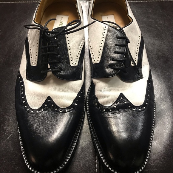 mezlan black and white shoes